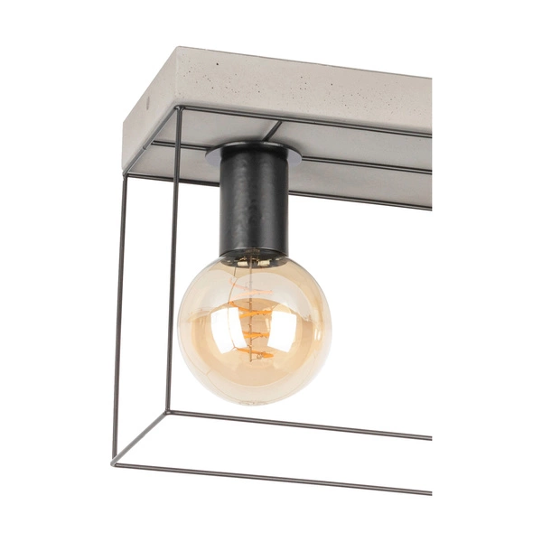Betonowa Lampa Sufitowa Gretter 2xE27 Max.60W Szary Beton/Czarny Metal 919408236