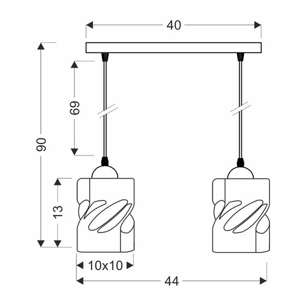 Lampa wisząca FELIS, 32-00132, czarny/dymiony, 2x60W E27