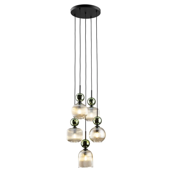 SOPHIA GREEN COGNAC LAMPA WISZĄCA 5XE14