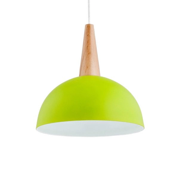 Lampa wisząca zwis ANJA drewno/zielony śr. 30cm