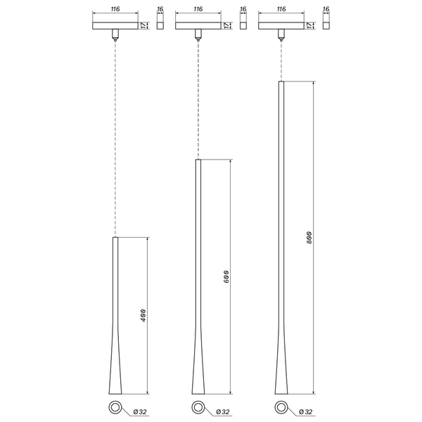Lampa wisząca do systemu MultiLINE ARTA LV 7W 48V 3000K ciepła | czarna