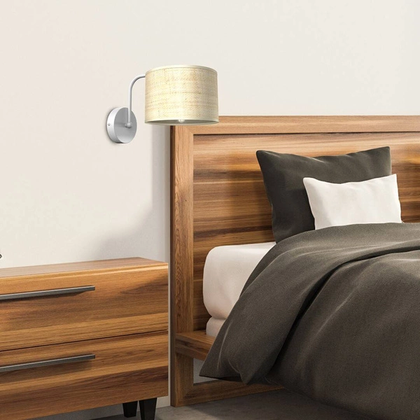 Kinkiet MARSHALL, MLP7482, biały/rattan, 1x60W E27