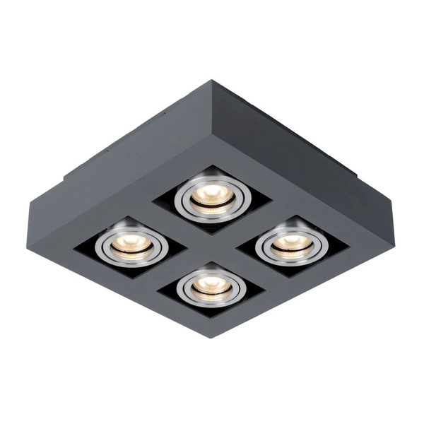 Spot sufitowy CASEMIRO dł. 25cm 4xGU10 | czarny/aluminium