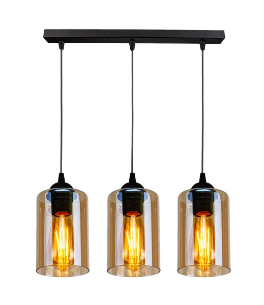 Lampa wisząca BISTRO, czarny/brązowy, 3x40W E27