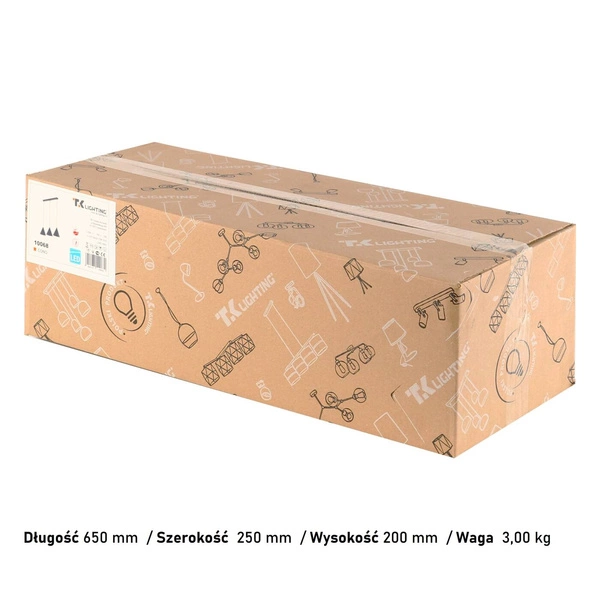 CONO BLACK LAMPA WISZĄCA 3 S LISTWA 10068