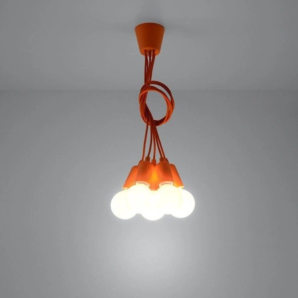 Lampa Wisząca DIEGO 5, PCV Pomarańczowy, E27 5 x 60W, SL.0586