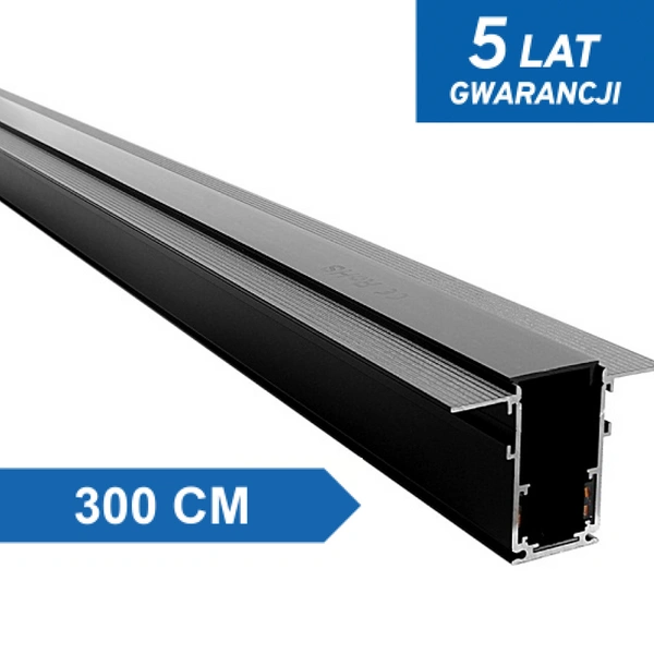 Szyna magnetyczna podtynkowa LL-20C czarna 300cm
