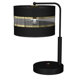 Lampka stołowa ULTIMO BLACK, MLP7343, czarny/transparentny/złoty, 1x60W E27