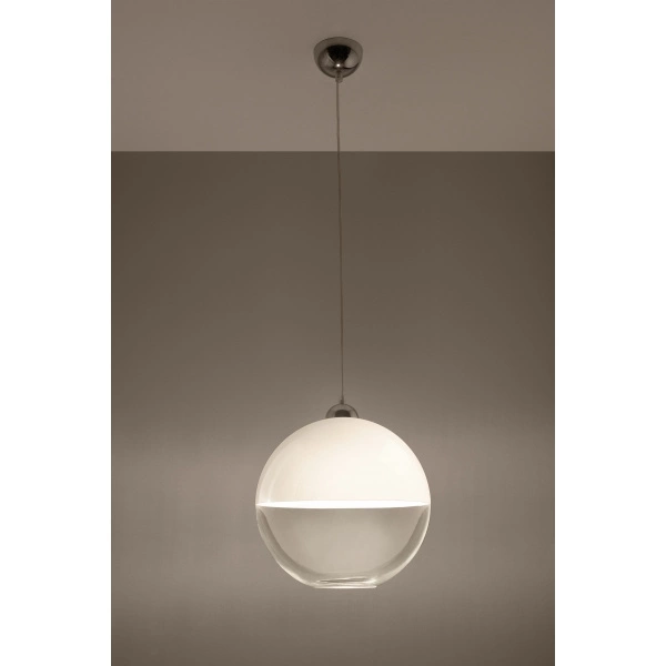 Nowoczesna lampa wisząca GINO SL.0269 chrom/biały 1xE27