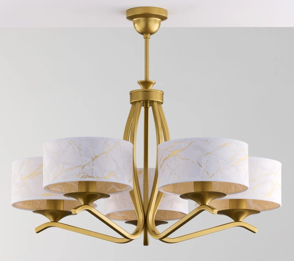 Klasyczny Żyrandol KASZMIR wys. 58cm 5xE27 15W IP20 | złoty połysk