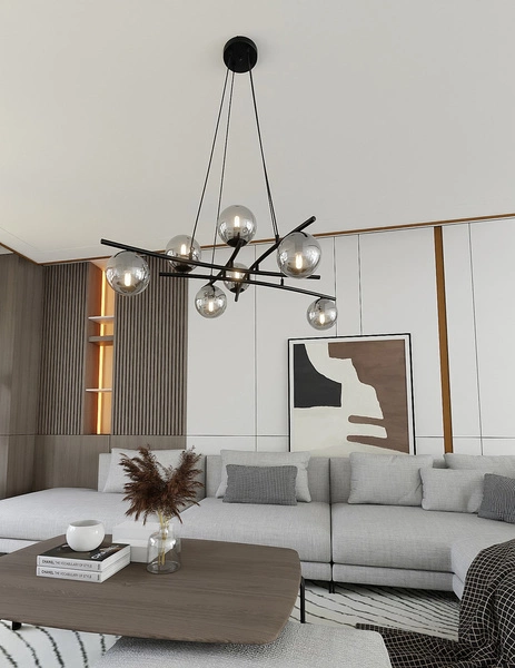 Lampa wisząca Emibig ESSA 8 GRAFIT 1203/8