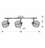 Lampa sufitowa/ścienna HORUS listwa 93-19158 chrom 3xG9