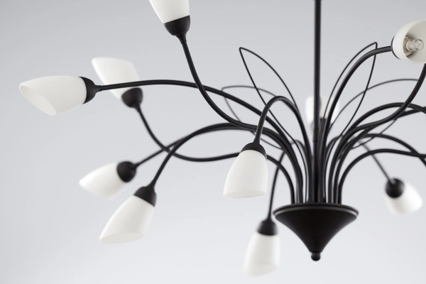 Klasyczny Żyrandol GLORIOSA wys. 165cm 15xG9 14W IP20 | czarny mat