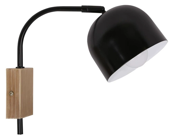 Kinkiet RUPI 21-76687 czarny/biały/drewno 1x40W E27
