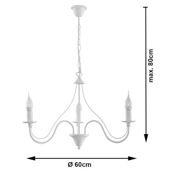 Żyrandol Sollux MINERWA 3 Stal, Biały, E14, 3 X 12W LED, sl.0213