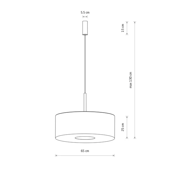 Lampa wisząca AMARELA L E27 wys.130cm szer.65cm | Czarny melanż 11660