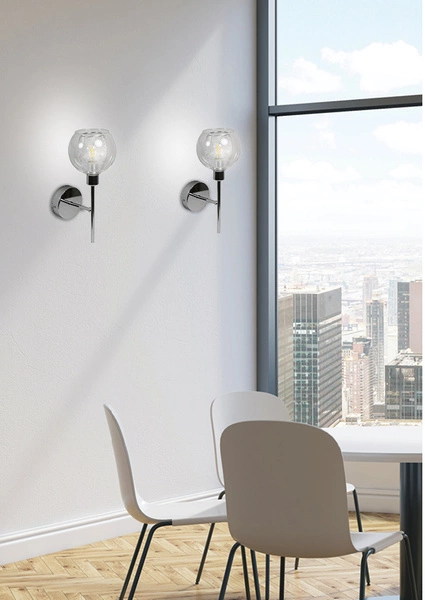 Kinkiet OZZO 21-72184 chrom/transparentny 1x40W E14