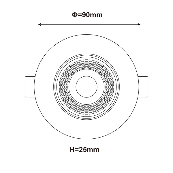 Ruchome oczko podtynkowe Plus czarne LED CCT