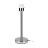 Lampa stołowa Prata 1xE27 maks. 40W chromowany metal/przezroczysty kabel PVC/srebrny klosz z tkaniny 957284127