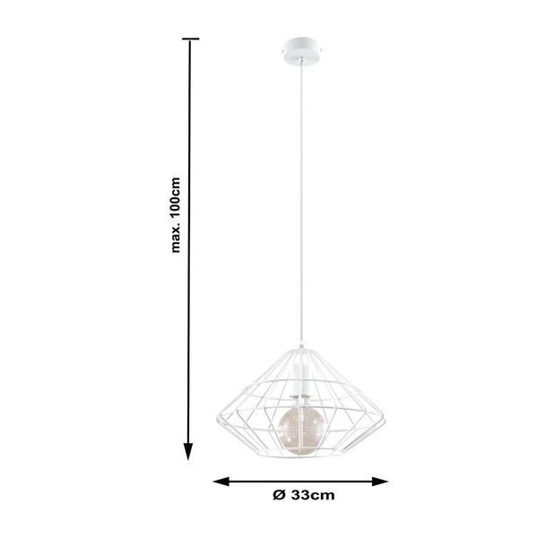 Lampa Wisząca UMBERTO Biała Stal, E27 60W, SL.0293