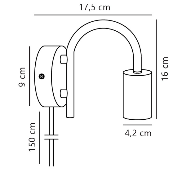 Kinkiet PACO E27 25W Metal | Czarny
