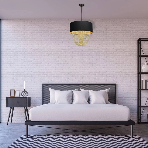 Nowoczesna lampa wisząca ALMERIA BLACK/GOLD 1xE27 MLP6442