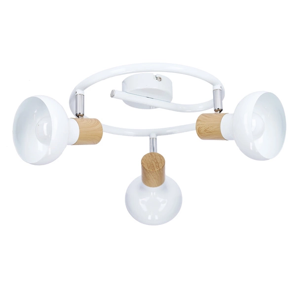 Lampa sufitowa PUERTO spirala 98-62697 biała/drewno 3xE14