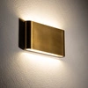 Lampa ścienna SEMI LED M wys.9cm dług.11cm 2x5W 3000K 500lm IP54 | Mosiądz