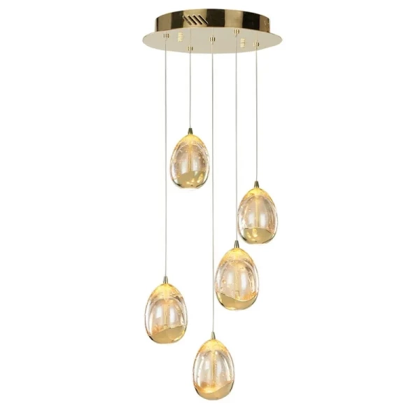 Lampa wisząca HUELTO śr. 30cm 24W LED ciepła biel 3000K | złoty