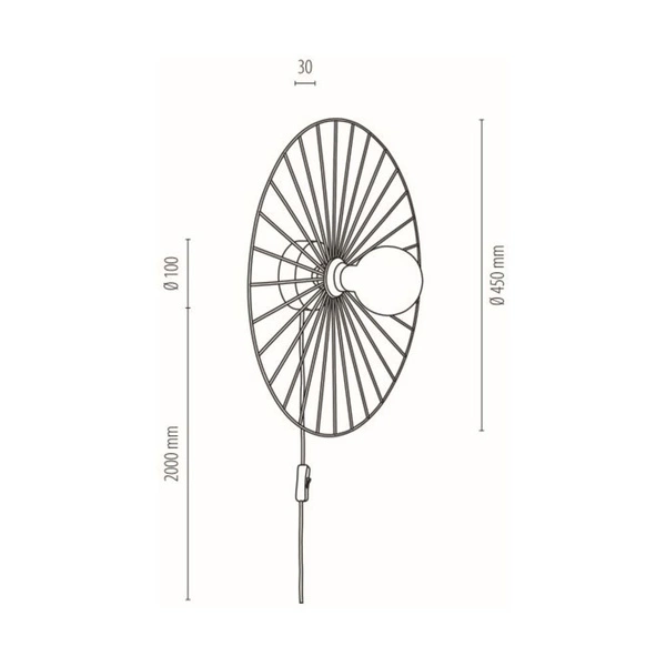 Antonella Kinkiet 1xE27 Maks. 25W Dąb Olejowany/Czarny Metal/Czarny Kabel Tkaninowy 289249174