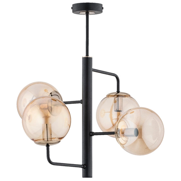 Lampa sufitowa ALFA LAMUR CZARNA & ZŁOTA 4xE14 52cm | 63283