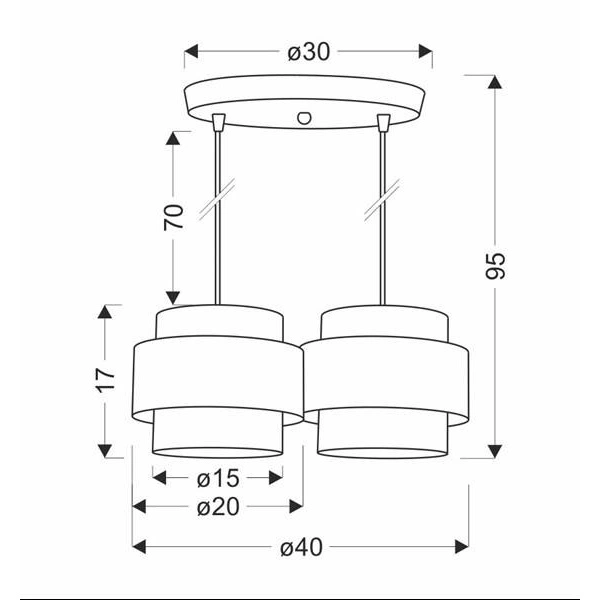 Lampa wisząca, talerz, JUTA, 32-18045, biały/beżowy, 2x40W E27