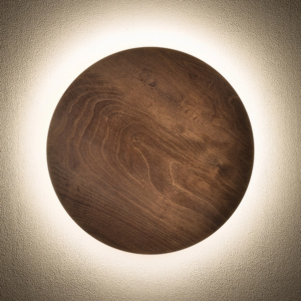 Kinkiet RING TIMBER LED L śr. 35cm 13W barwa biała ciepła 3000K | ciemne drewno 11291