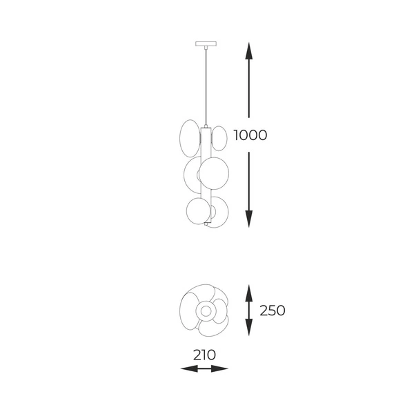 1195 OMI LAMPA WISZĄCA ZŁOTY