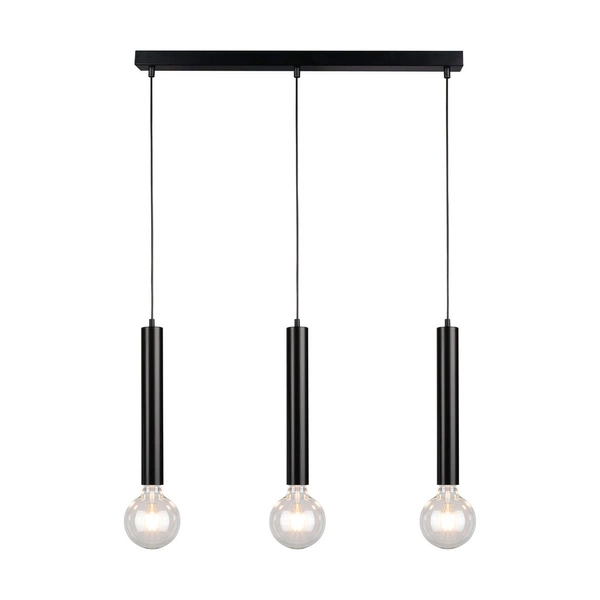 Lampa wisząca w kształcie beczki 3xE27 Max.60W Czarny metal/czarny kabel PVC 16709304