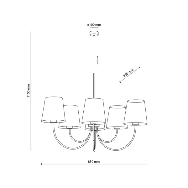CANDI SABIA LAMPA WISZACA 6XE27