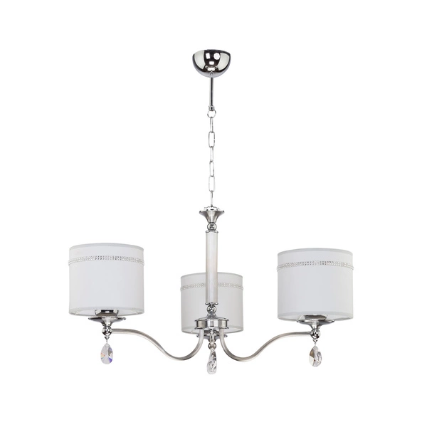 Klasyczny Żyrandol JULIA II wys. 75cm 3xE27 15W IP20 | Satynowany chrom