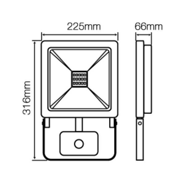 Naświetlacz PHOTON 100W 6000K 80lm/w 220-240V AC PIR | czarny