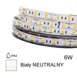Taśma LED 6W 2835 4000K neutralna IP64 | 5m