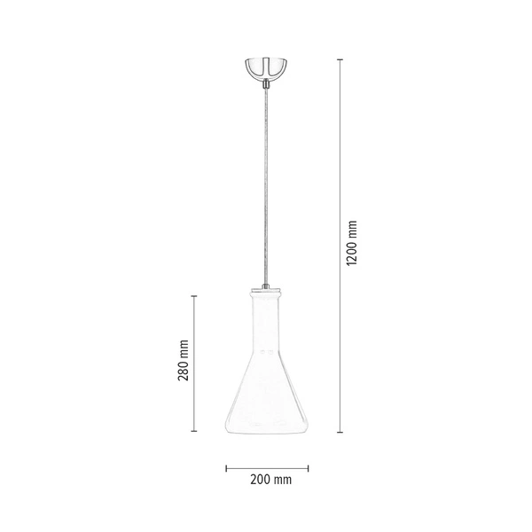 Lampa wisząca Bottles 1xE27 Max.60W Chromowany metal/Biały kabel z tkaniny/Białe szkło 1148102