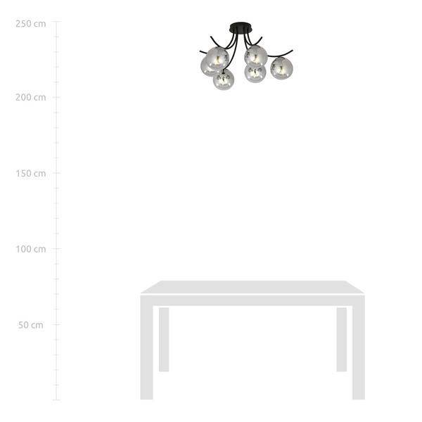 Lampa sufitowa Emibig BOSTON 6 Czarny/GRAFIT 1110/6