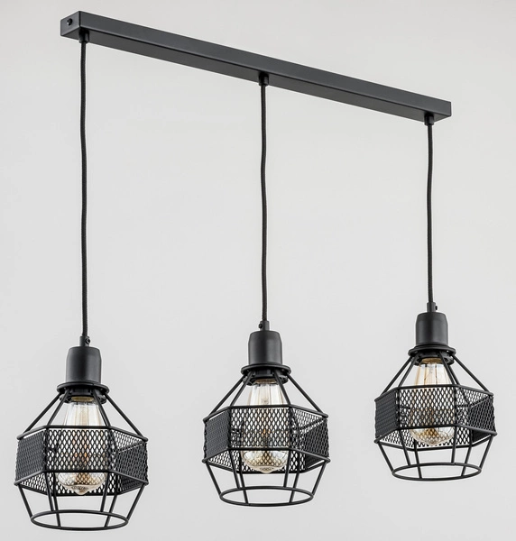 Lampa wisząca ALFA BLISTER CZARNA 3xE27 16cm | 61001