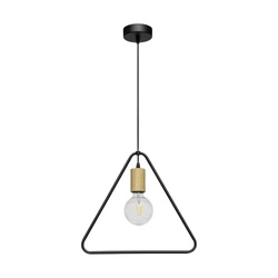 Drewniana lampa wisząca Carsten 1xE27 Max.60W Dąb olejowany/Czarny metal/Czarny kabel z tkaniny 1652174