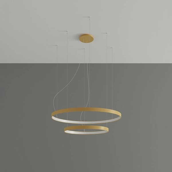 Nowoczesna lampa wisząca RIO 2, złota, 80W LED, barwa neutralna 4000K. TH.268