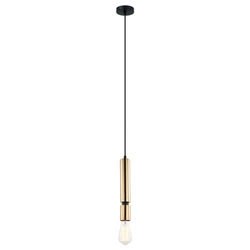 Lampa wisząca Torla śr. 10cm E27 | czarny/mosiężny