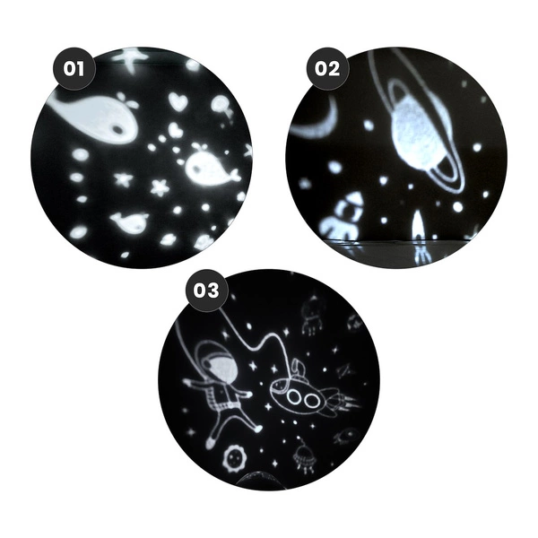 Lampka dziecięca projektor KOSMONAUTA