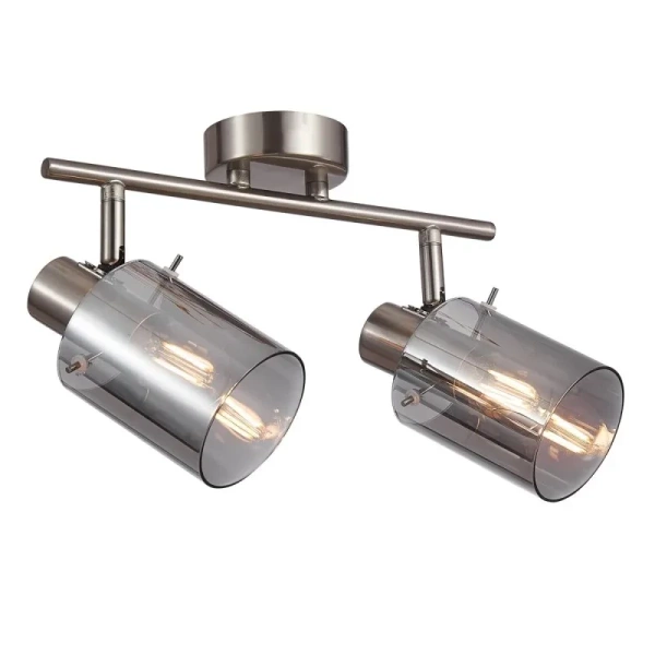 Lampa sufitowa Santia szer. 18cm 2xE14 | srebrny/dymiony