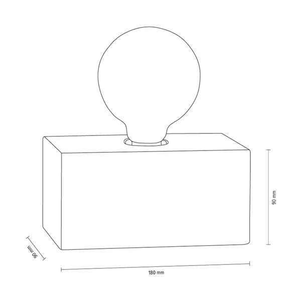 Mocna podwójna lampa stołowa 1xE27 maks. 25W biały beton/czarny kabel PVC 7370937