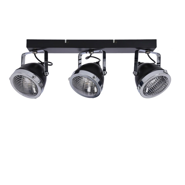 Lampa sufitowa CRAZY, 93-13316, czarny/chrom/bezbarwny, 3x15W GU10