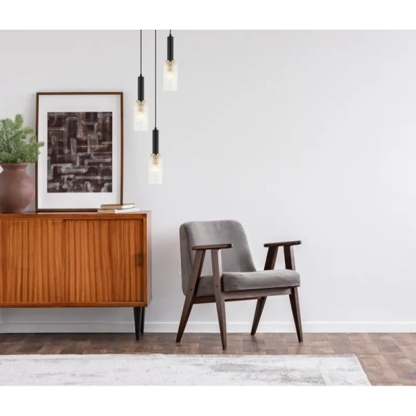 Lampa wisząca Perola wys. cał. 132cm 3xE14 | czarna